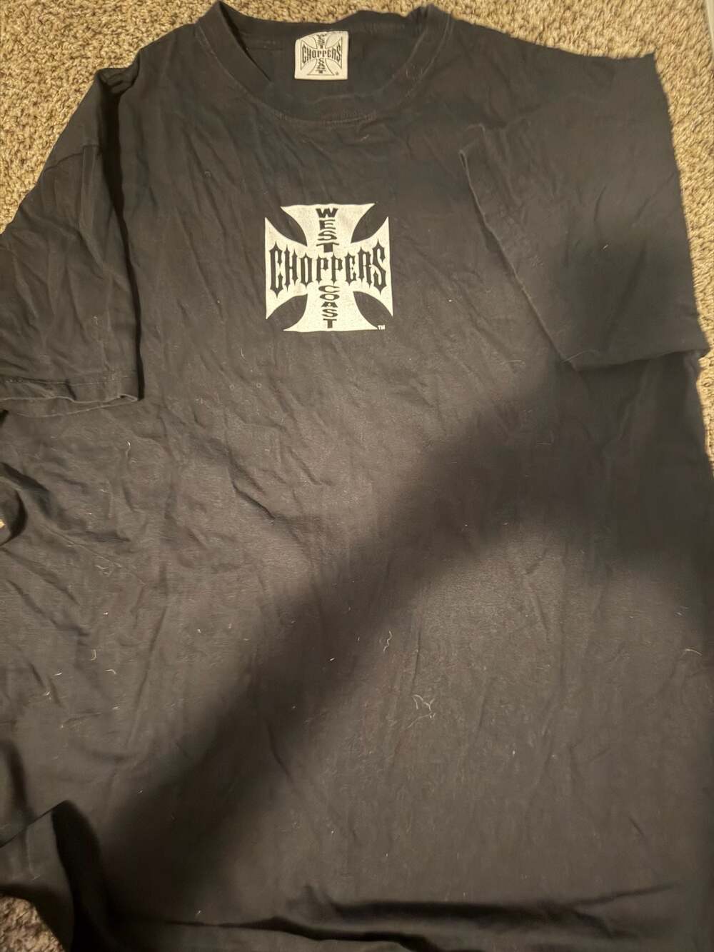 Vintage West Coast Choppers Long Beach CA Iron Cross Logo T-Shirt